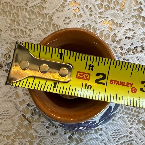 Santorini Blue White Ceramic Pitcher Vase Mediterranean Cottage - Picture 6 of 6